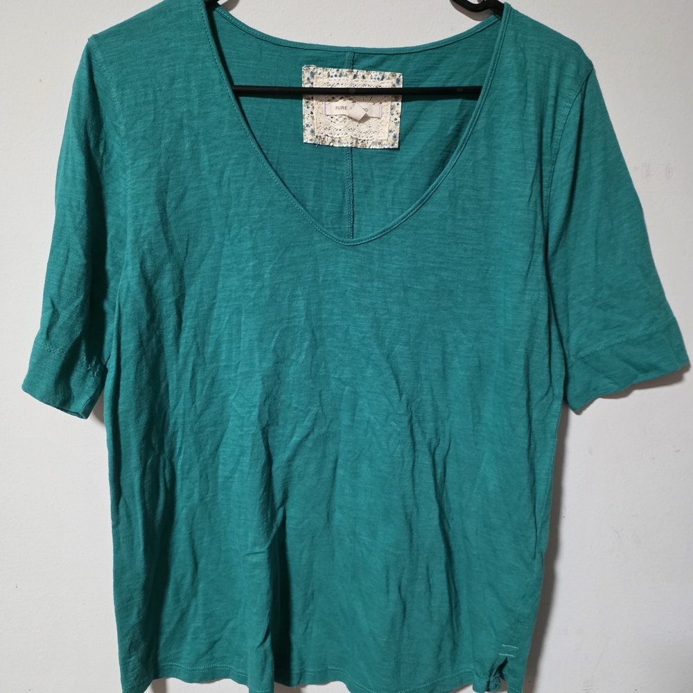 Women's Teal Short-Sleeve Scoop Neck Tee
